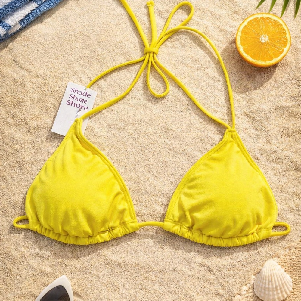 Shade Shore Shore Yellow Triangle Bikini Top